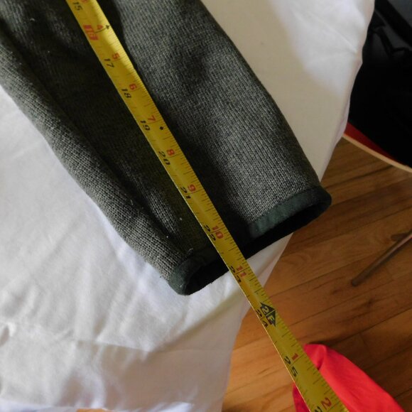 L.L. Bean Black Olive Long Sweater fleece zipper hoodie Petite XL - Picture 12 of 13